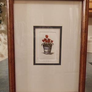 Jody Mehaffie - Red Tulips II - etching